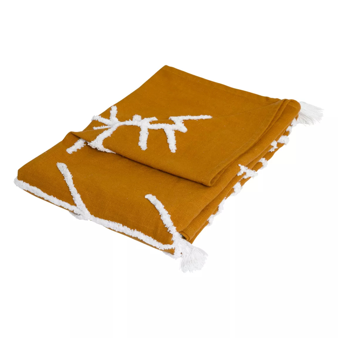 Jeté de lit coton (130 x 180 cm) Widdo Jaune moutarde