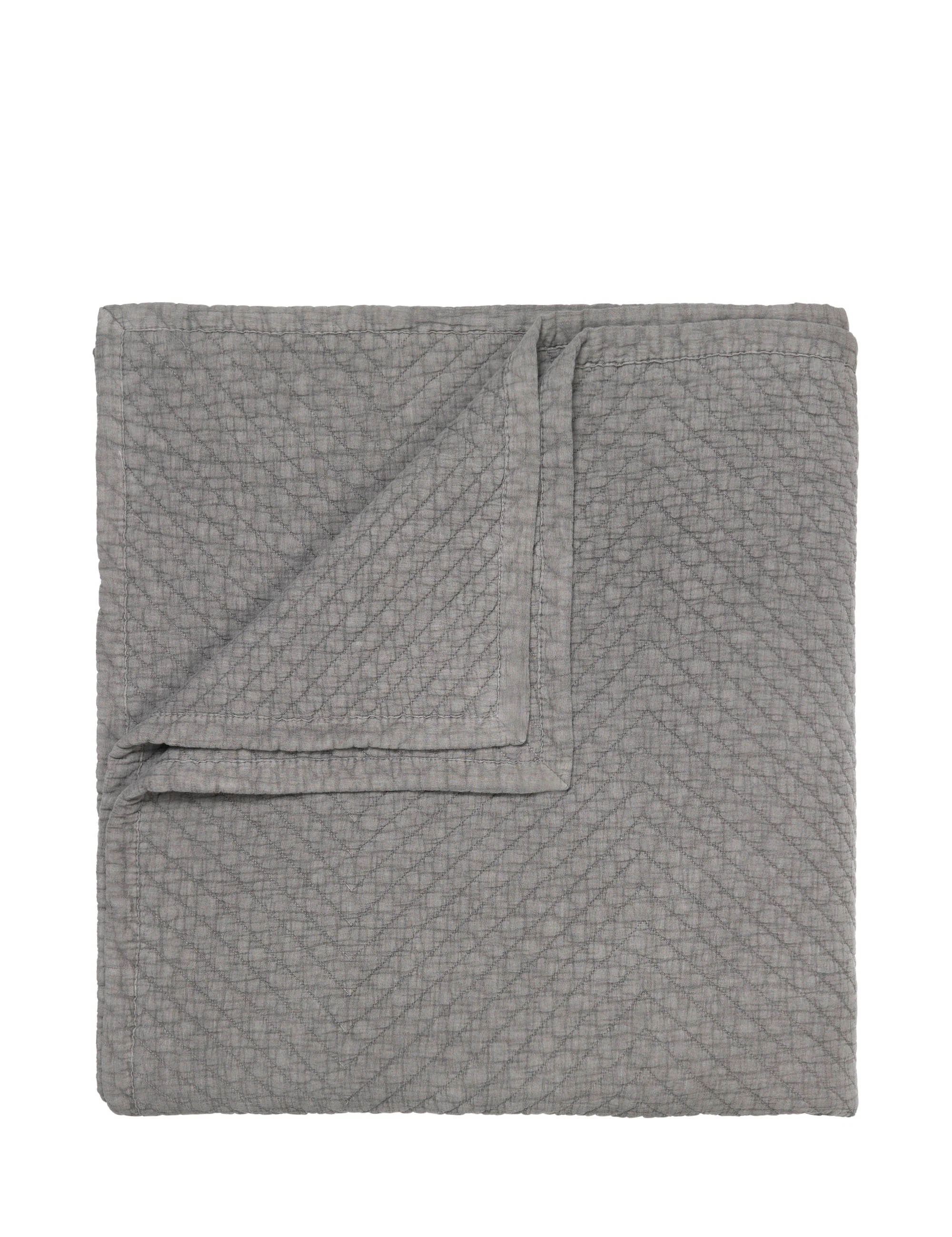Cozy Living  Cotton sengetæppe, Granit - 280 x 260 cm.