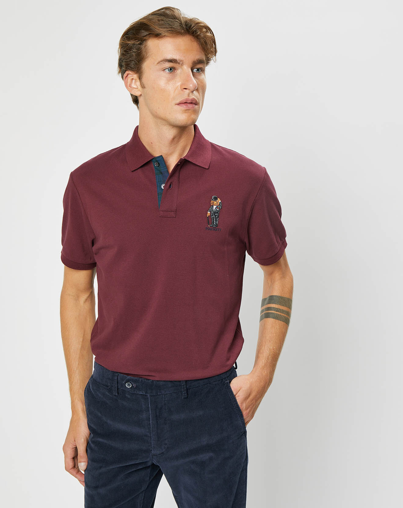 Hackett London Polo droit Dog bordeaux