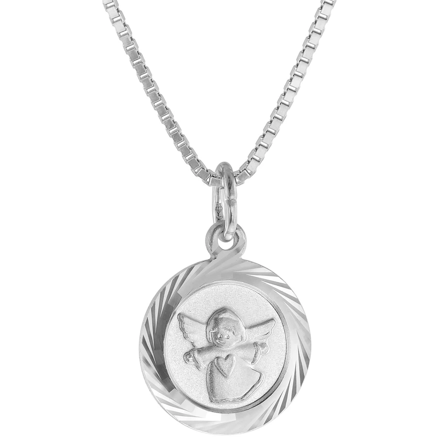 trendor Mädchen-Halskette Schutzengel 925 Silber silver