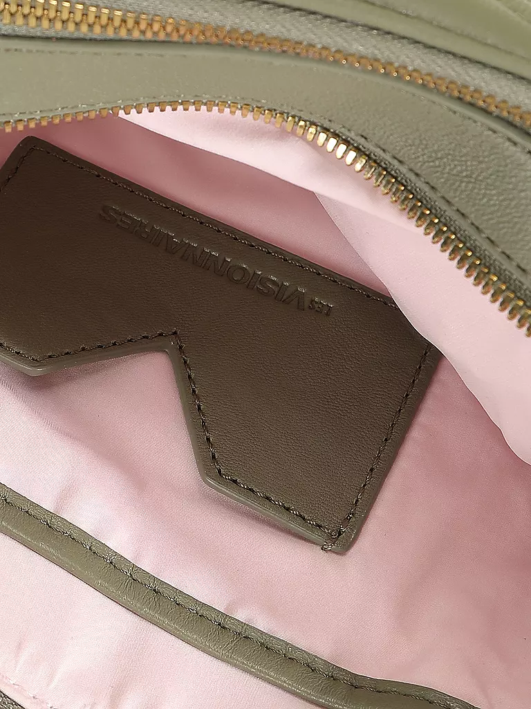 LES VISIONNAIRES Ledertasche - Mini Bag LOLA QUILTING dunkelgrün