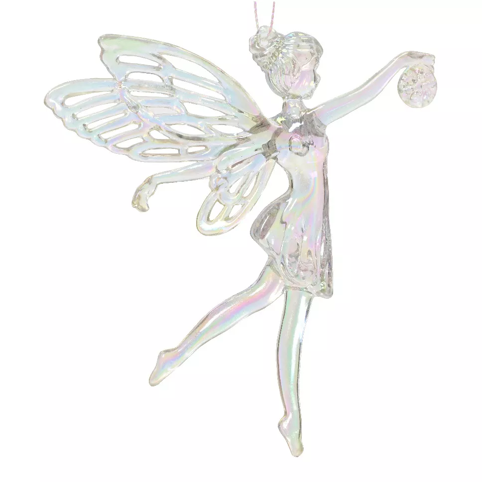 Ange de Noël à suspendre (H11 cm) Féerie Transparent irisé