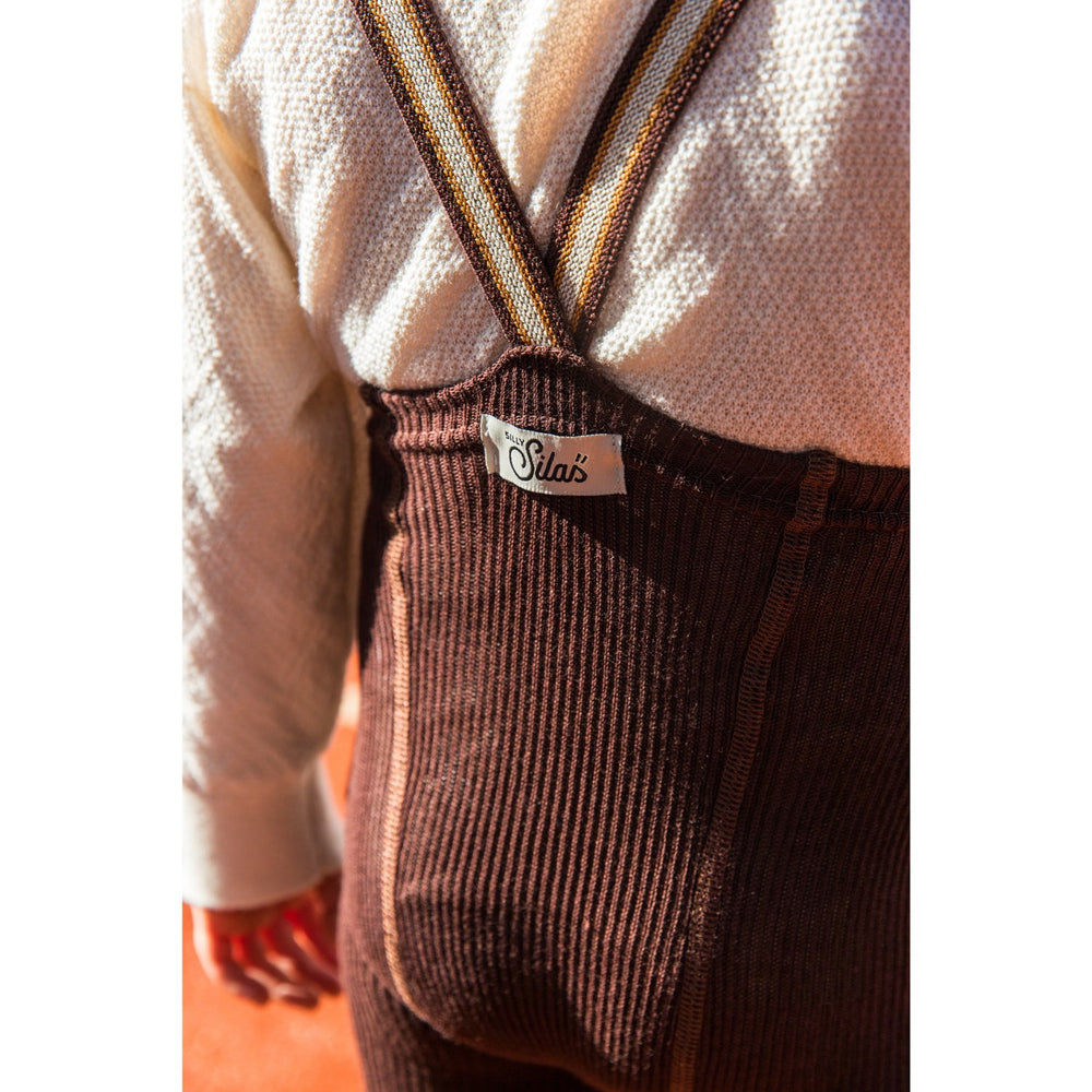 Køb Silly Silas Chocolate Brown Striped Footless Strømpebukser