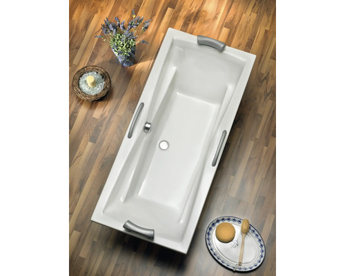 OTTOFOND Lusaka Duo bad, 80 x 180 cm, glanzend wit, glad, 861201