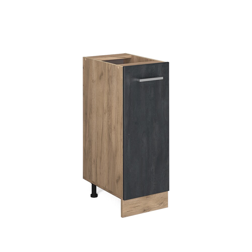 Vicco Apothekerunterschrank R-Line Schwarz Beton Eiche 30 cm mit Arbeitsplatte Anthrazit