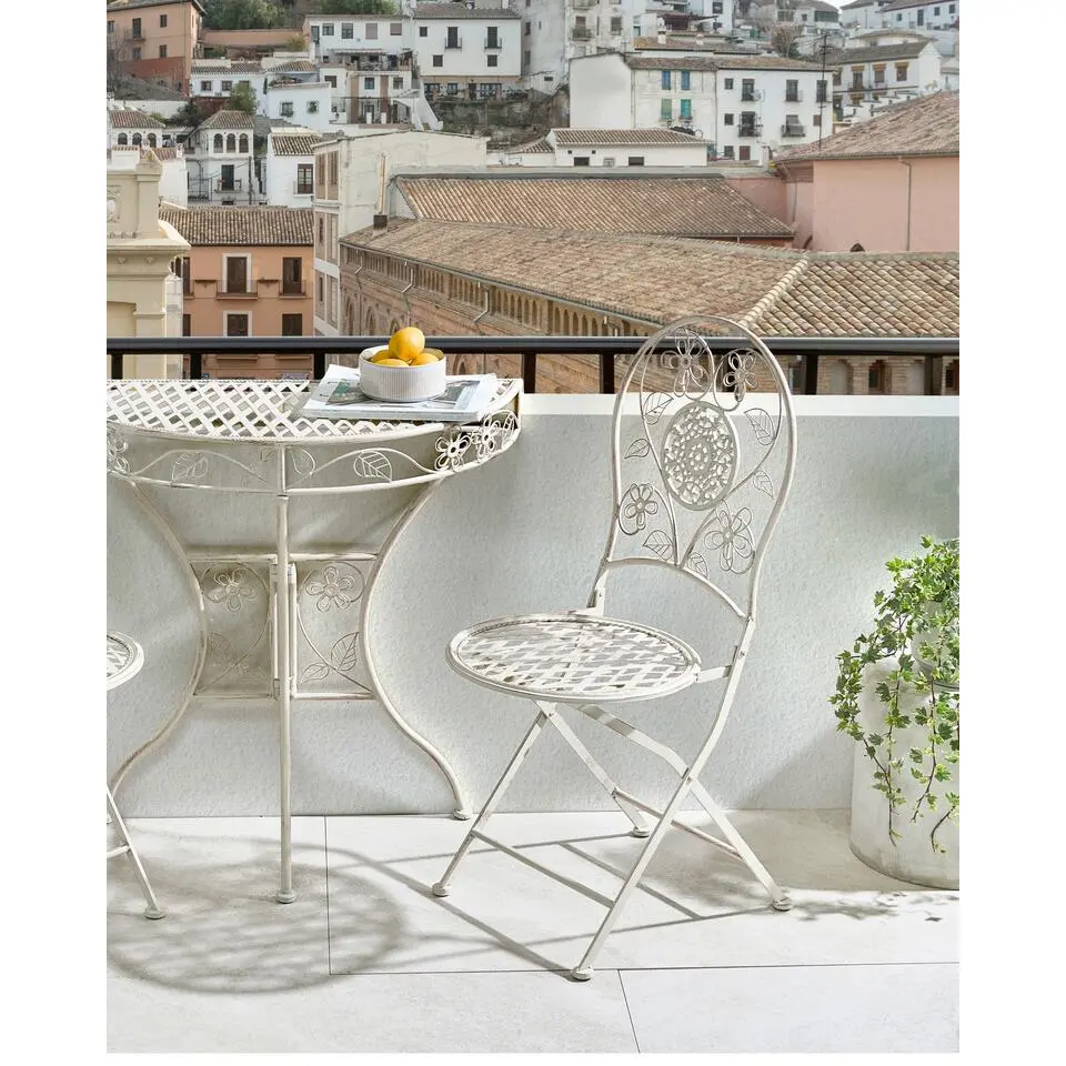 YAVIZA - Set van 2 tuinstoelen - Lichtbeige - IJzer