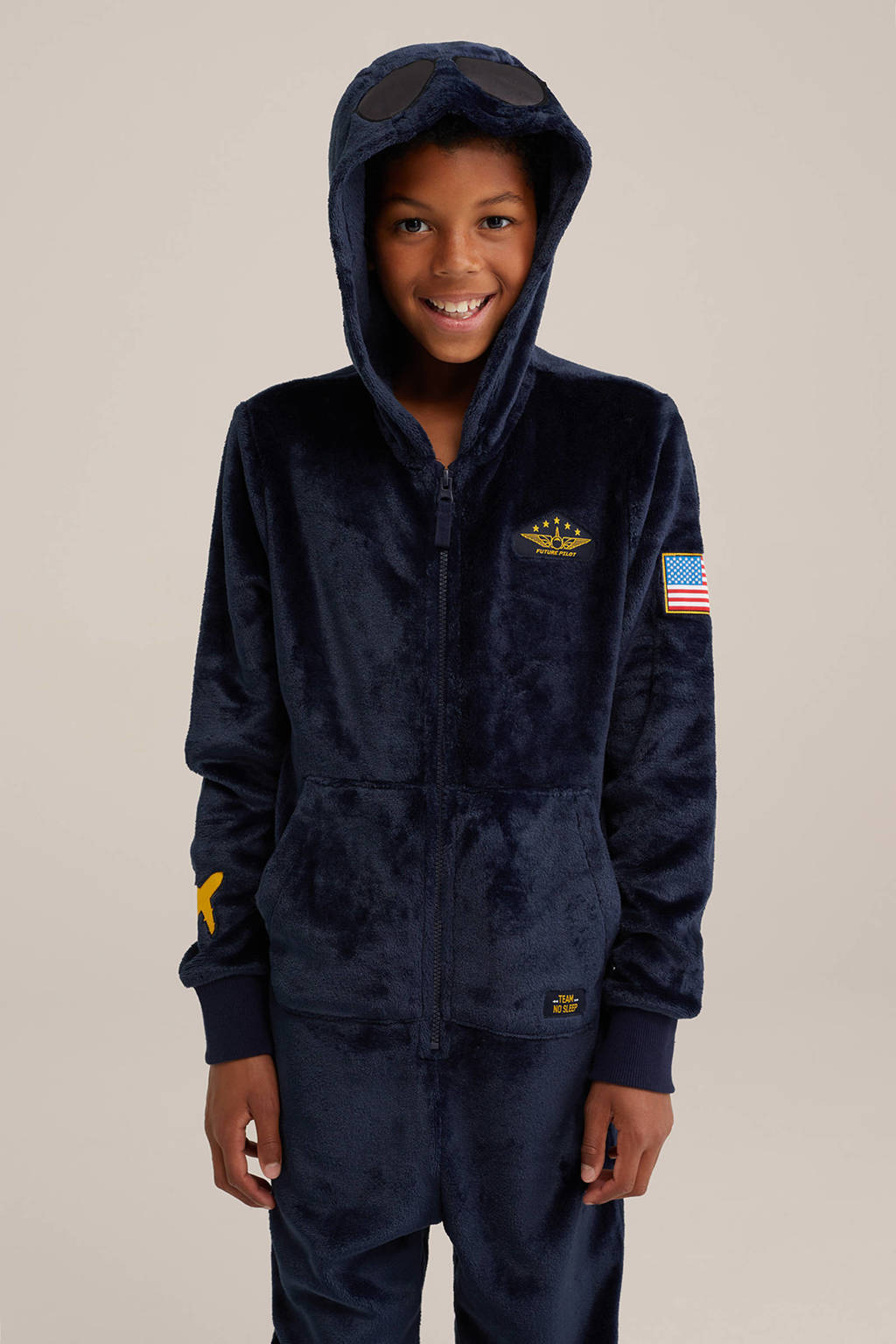 WE Fashion Onesie toekomstige piloot donkerblauw