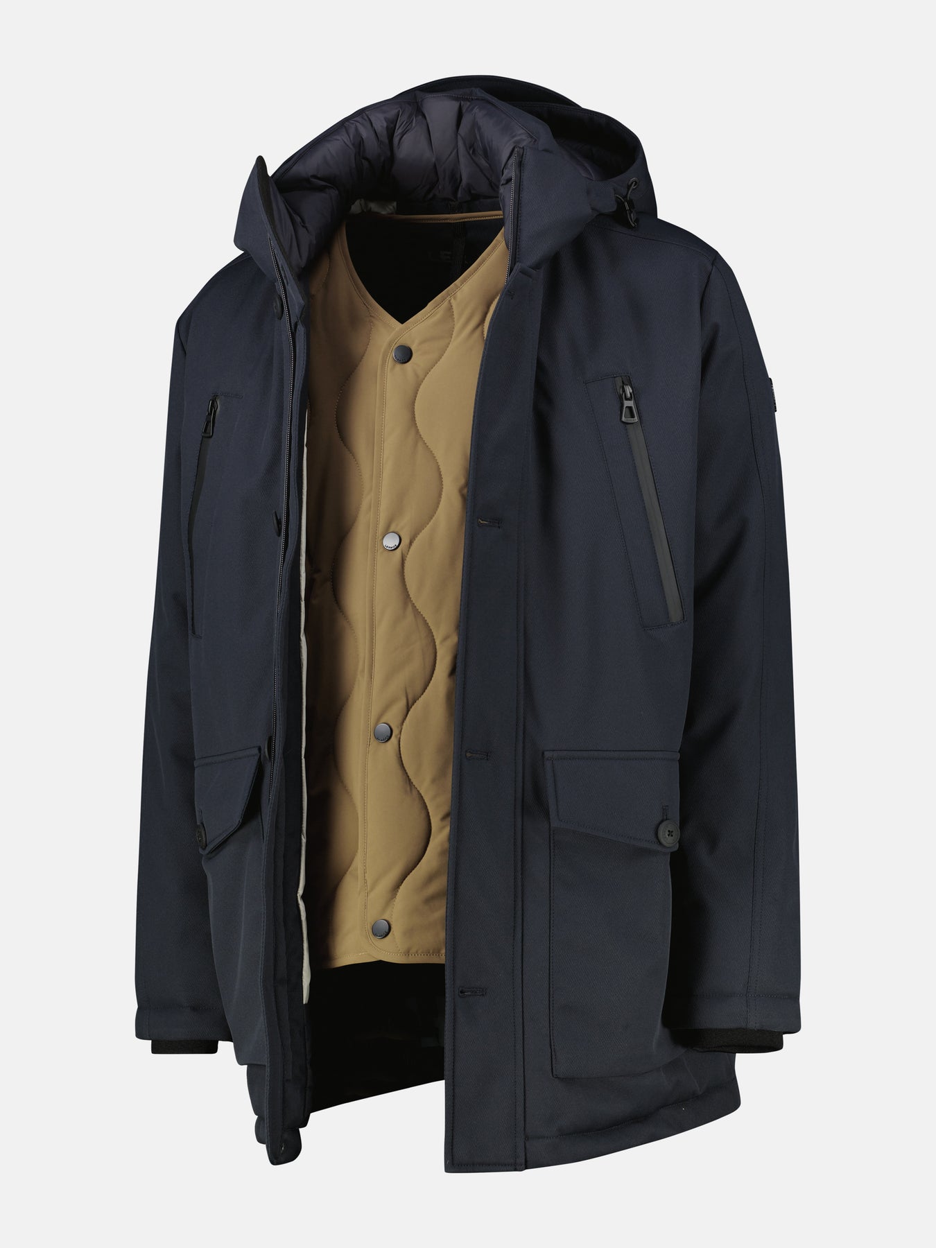 Herren-Parka in Twillstruktur