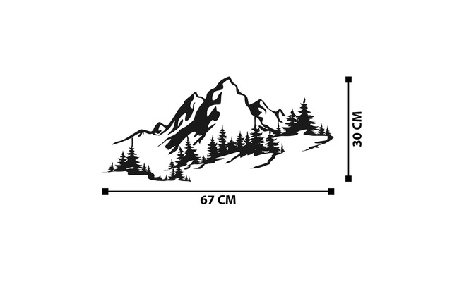 Wanddekoobjekt »Wallxpert Mountain 67 x 30 cm Metall«