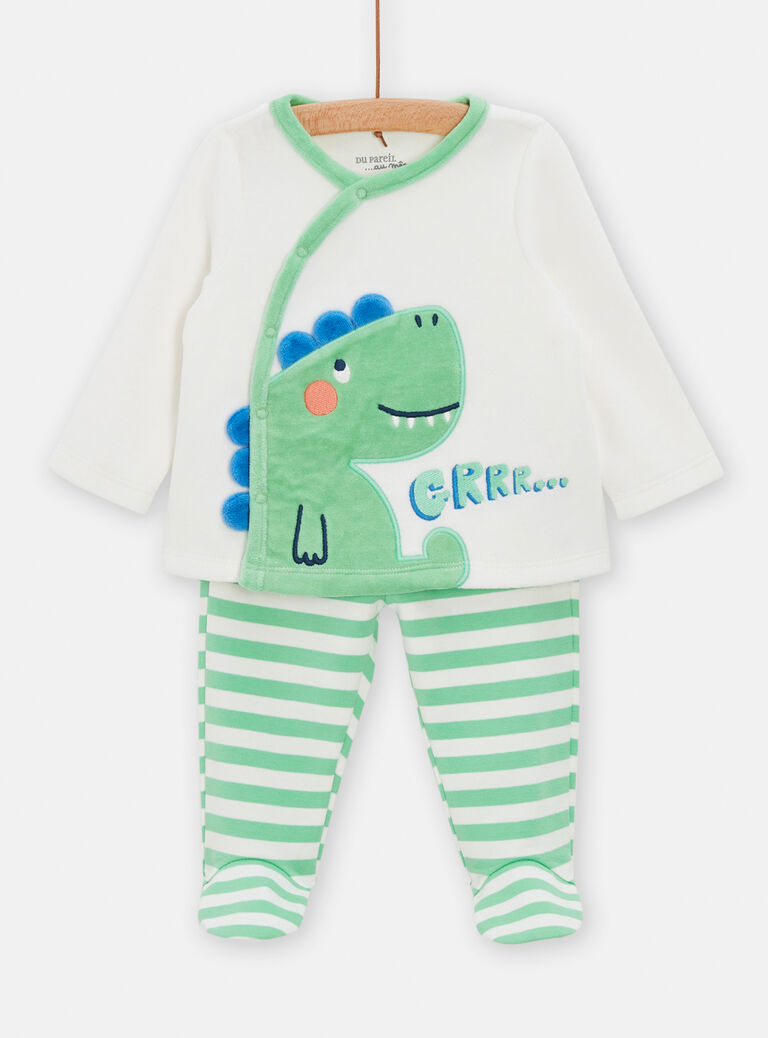 Pyjama en velours animation dinosaures pour bébé garçon