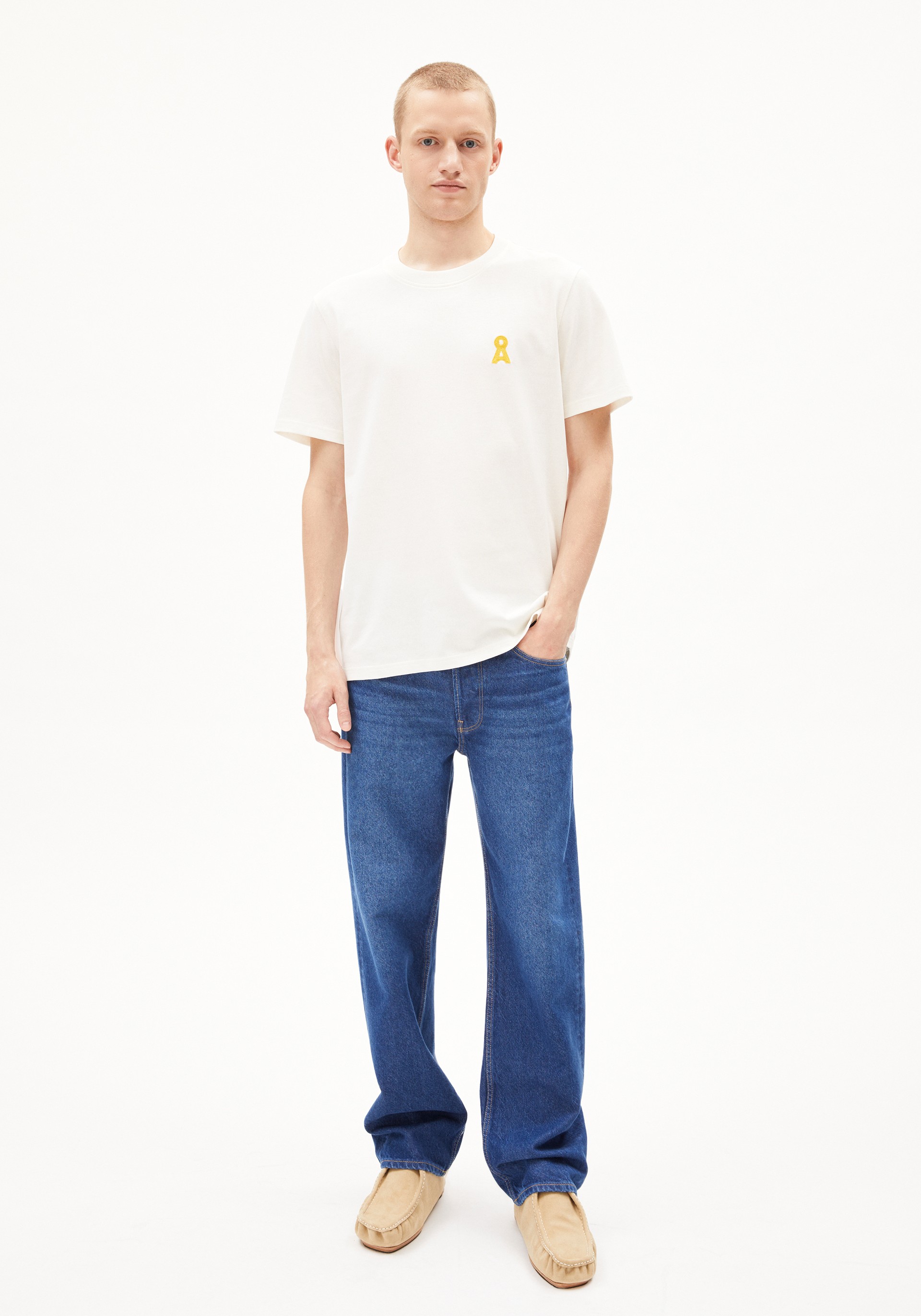 Armedangels T-Shirt Maarkos Iconic Å Light Oatmilk
