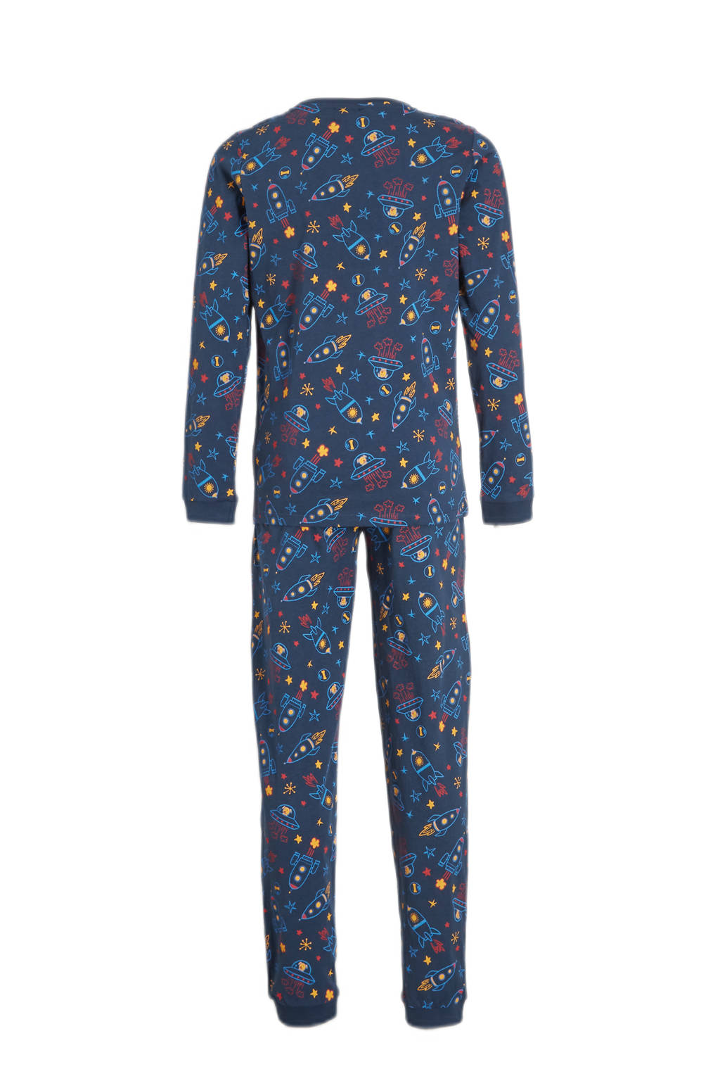 Orange Stars pyjama met all over print donkerblauw