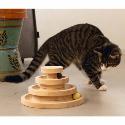 Arranhador interativo para gatos Mia, marrom, projetado pela Lotte.