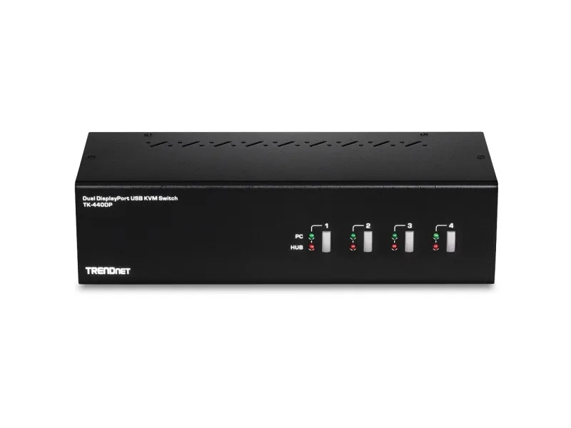 TRENDnet TK 440DP - KVM / audio / USB switch - 4 x KVM / audio / USB - 1 lokalbruger - desktop - TAA-kompatibel