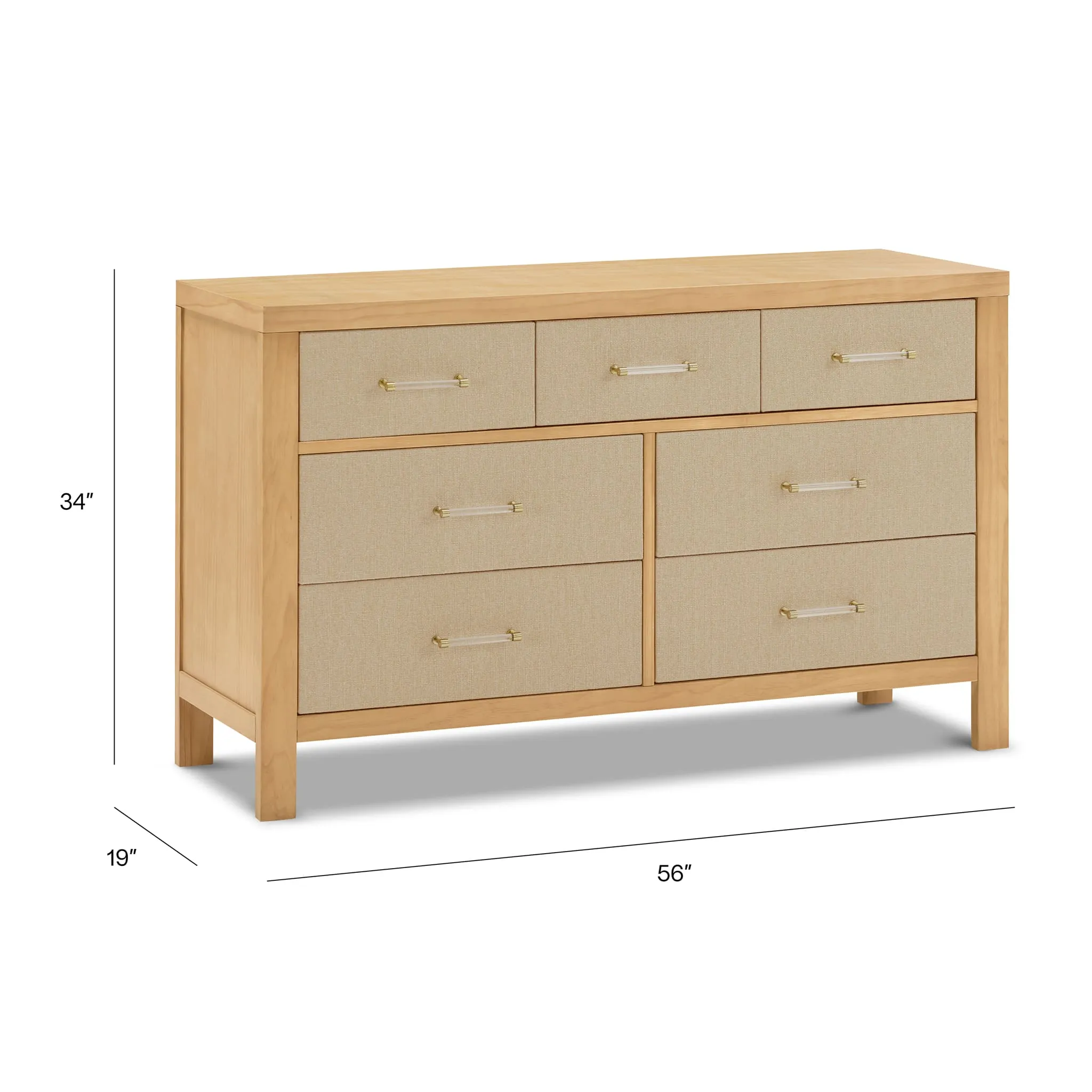 DaVinci Bureau 7 Tiroirs Eloise - Miel et Tissu Eco-Weave