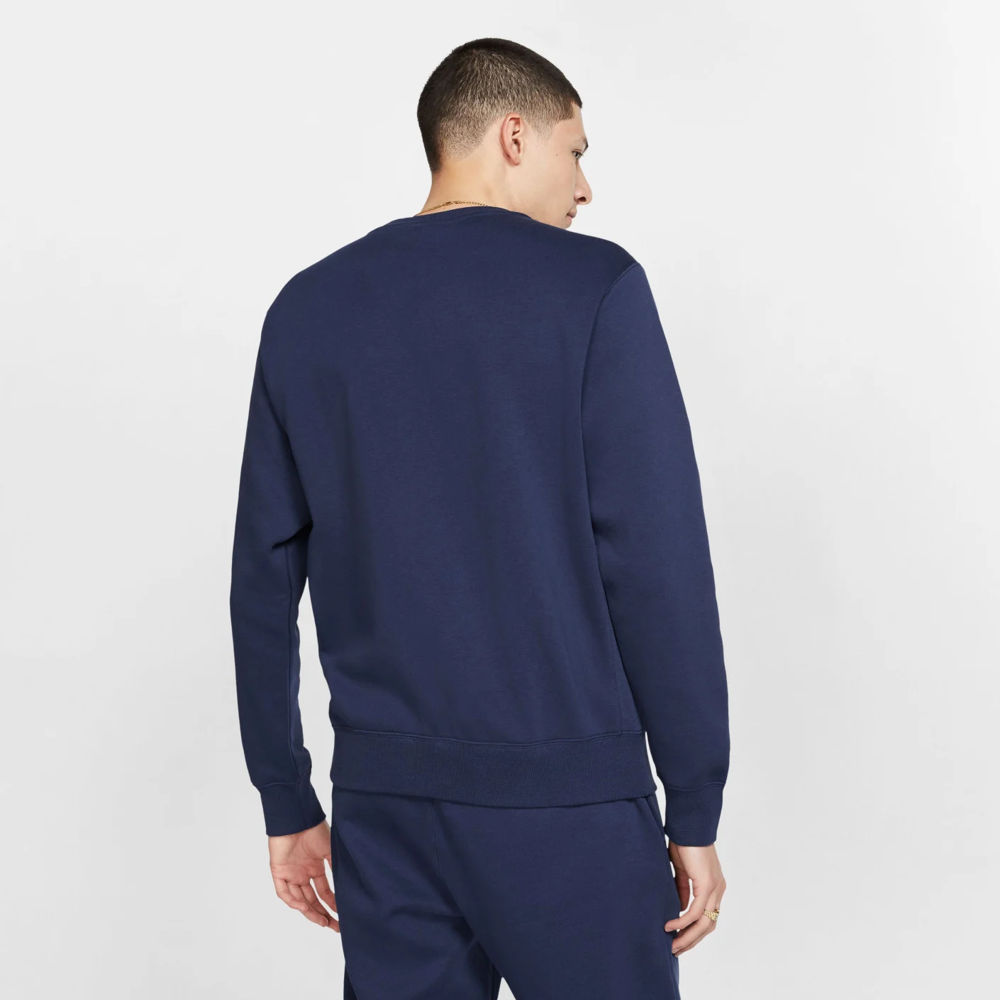 Nike Sportswear Club Fleece Crew Sweater Donkerblauw Wit