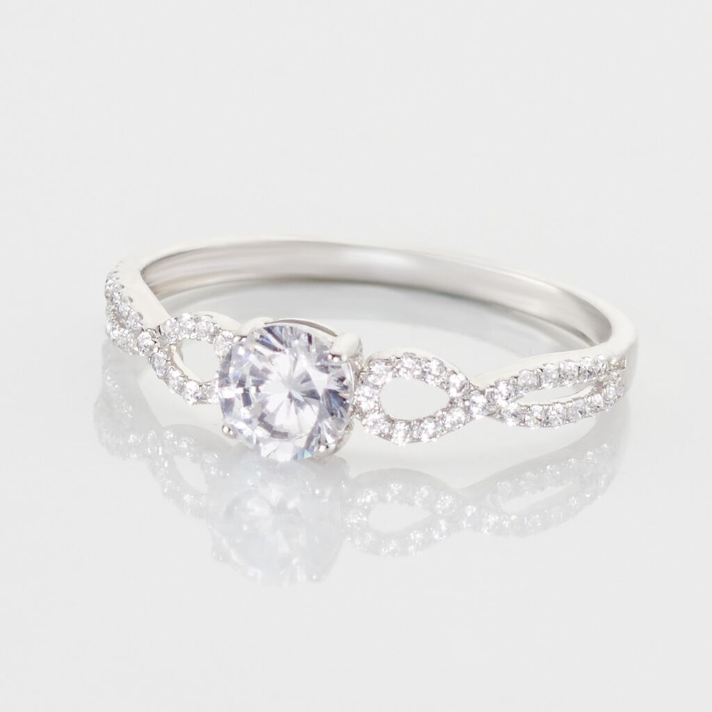 Solitaire Or Blanc Sevastiane Oxyde De Zirconium