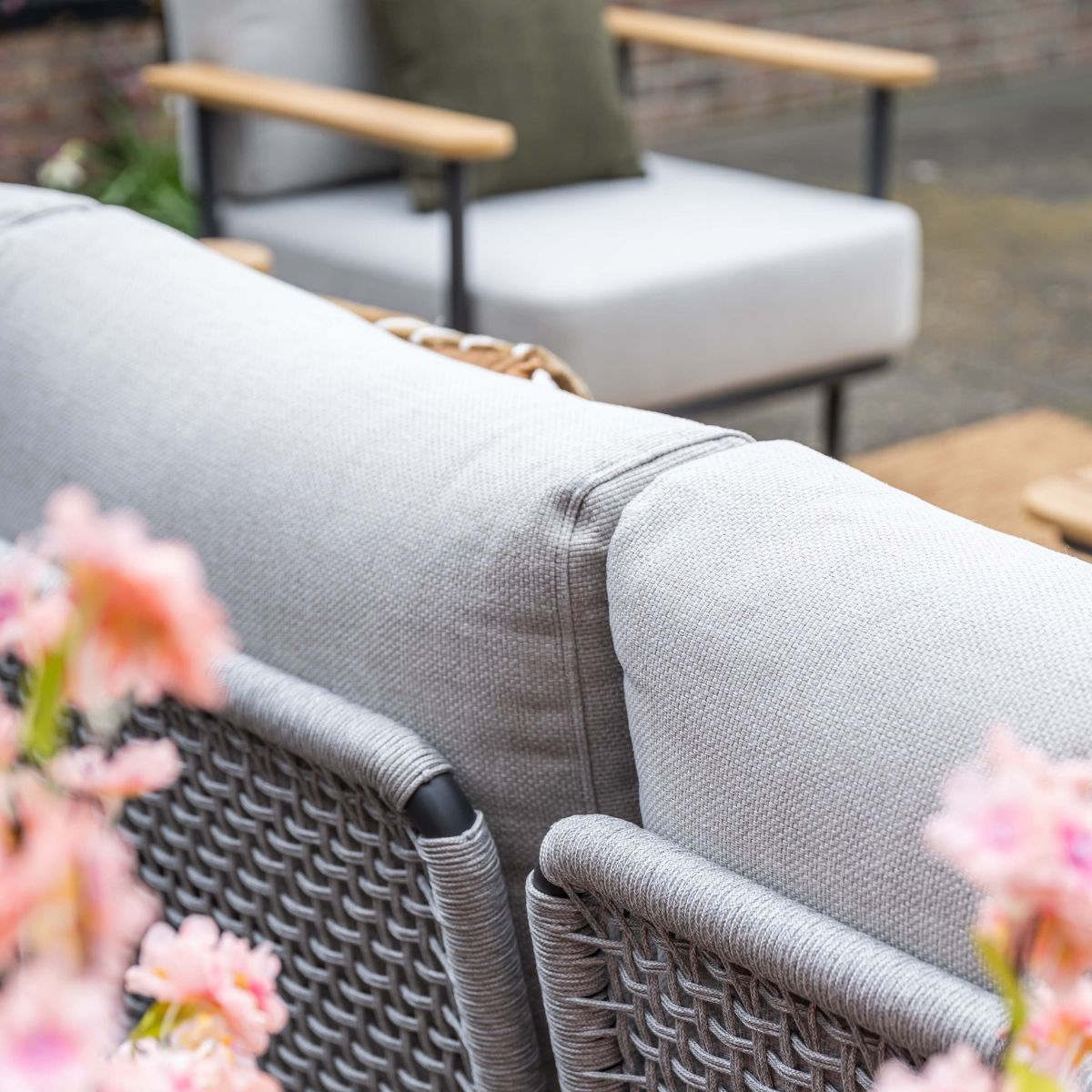 Ripalta aluminium loungeset - carbon black - valley sand