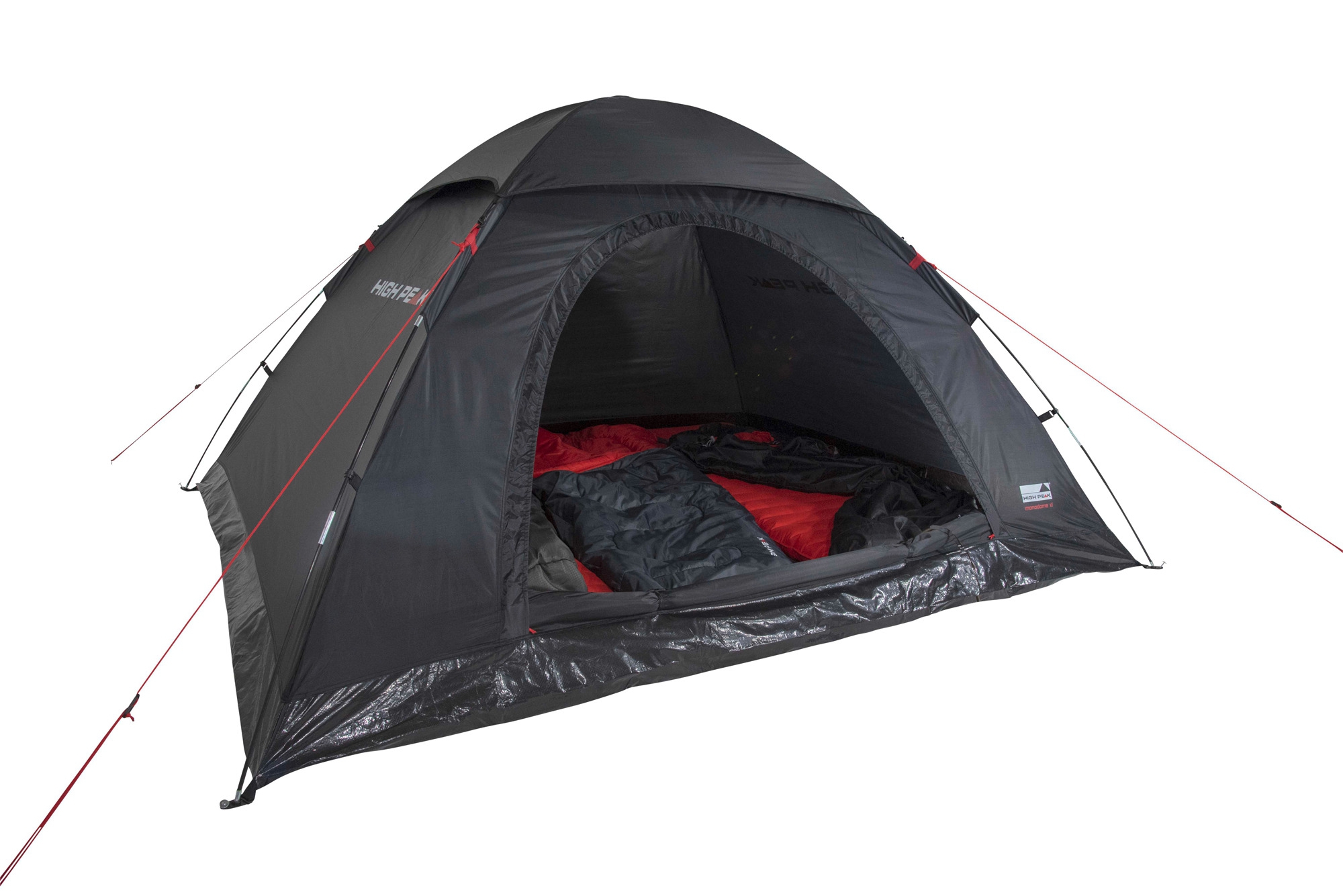 High Peak Monodome XL freistehendes Einfachdach Kuppelzelt schwarz für 4 Personen