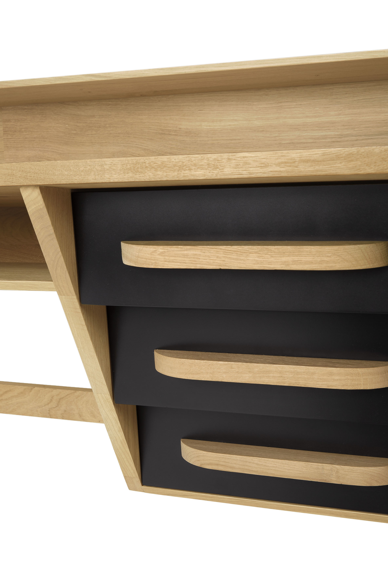 Oak Origami desk - black