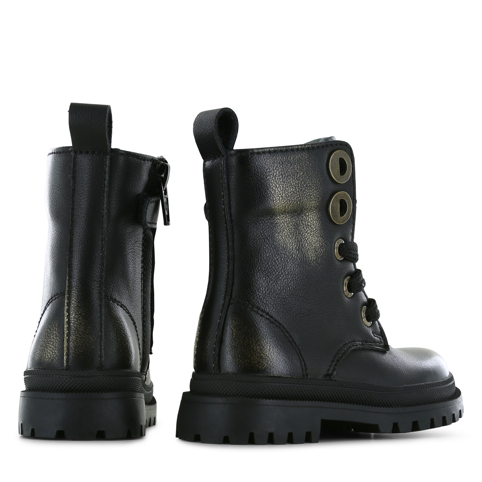 Shoesme zwart-gouden bikerboot Leer | Sale