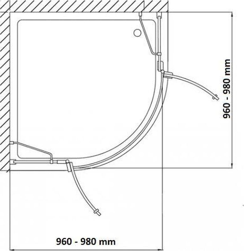 Douchecabine - Sanilux Rinna - Kwartrond - 100x100cm - 6mm Veiligheidsglas