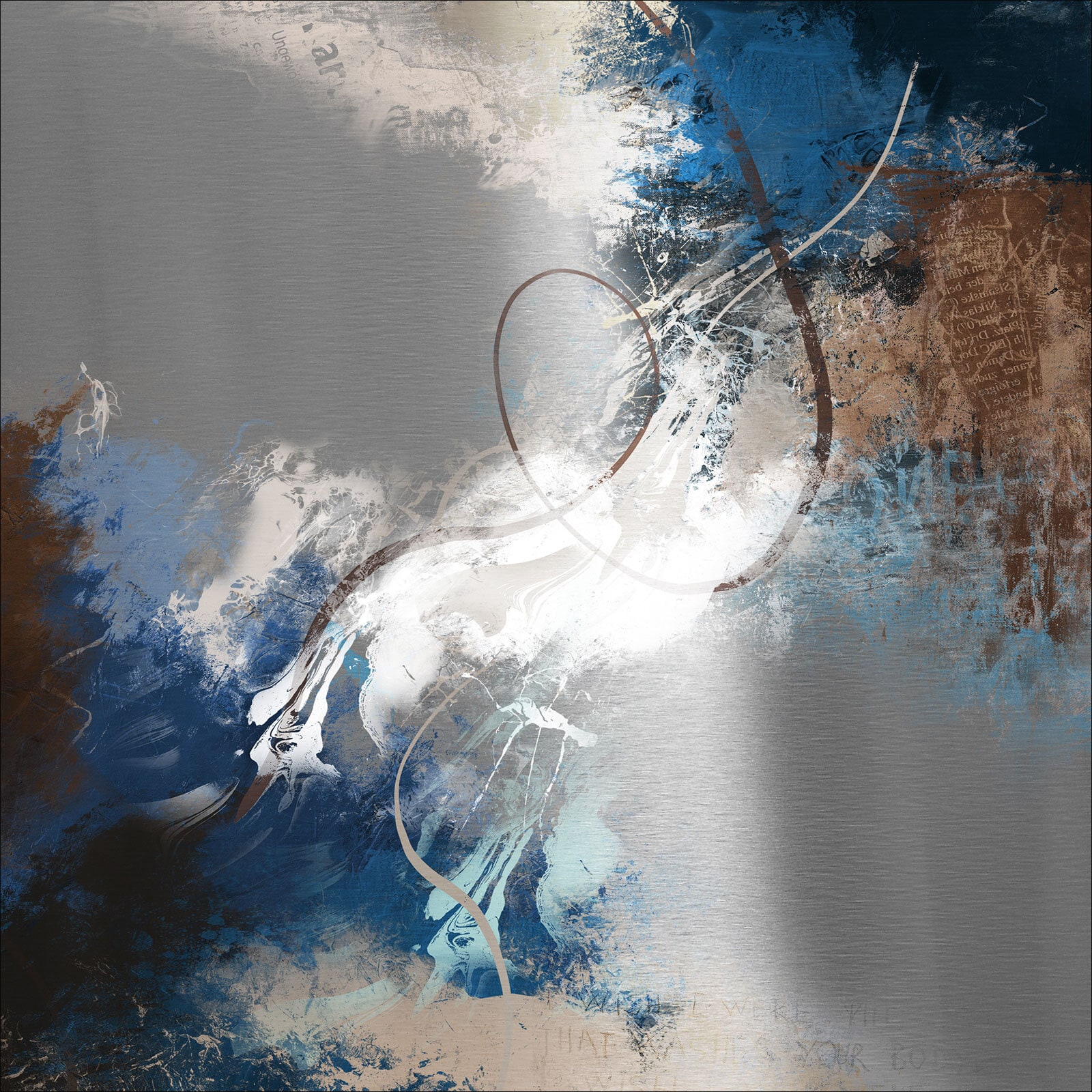 PRO ART Alu-Art Bild ABSTRACT BLACK AND BLUE III 50 x 50 cm
