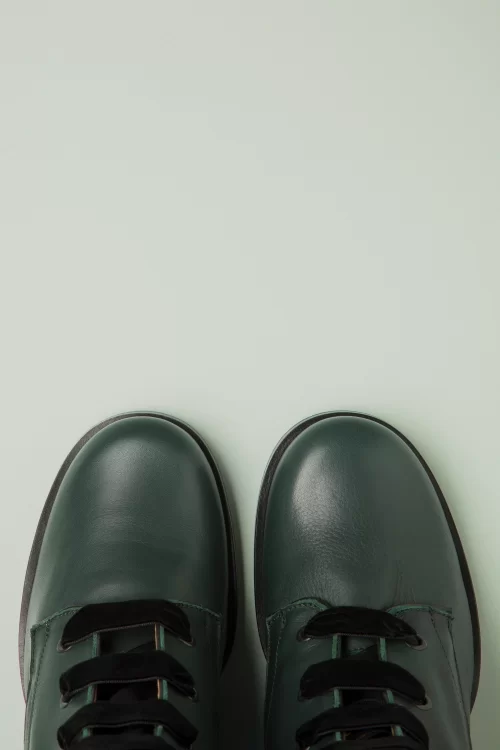 Nemonic Rebeca Lace Up laarsjes in donkergroen