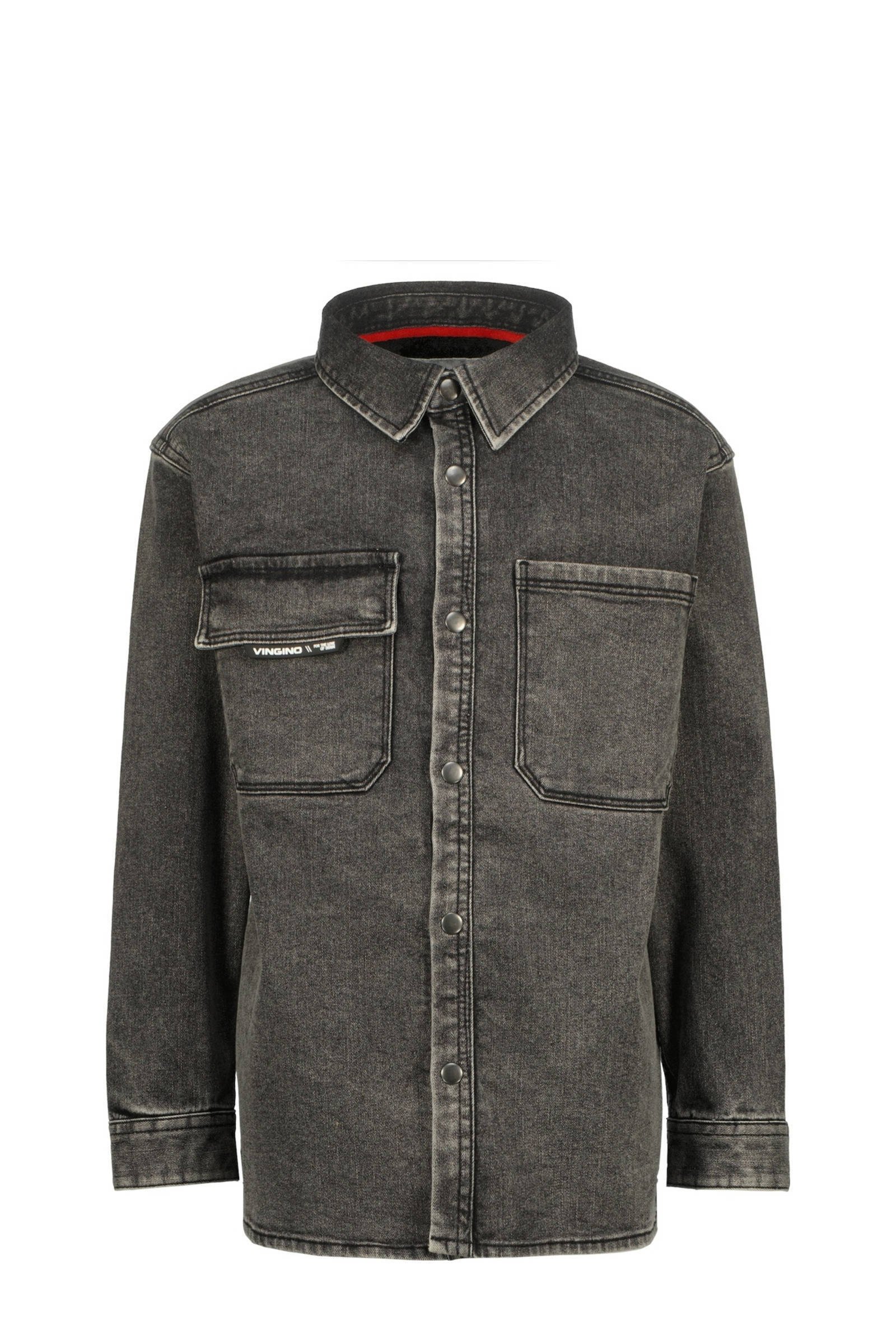 Vingino denim overshirt dark grey vintage