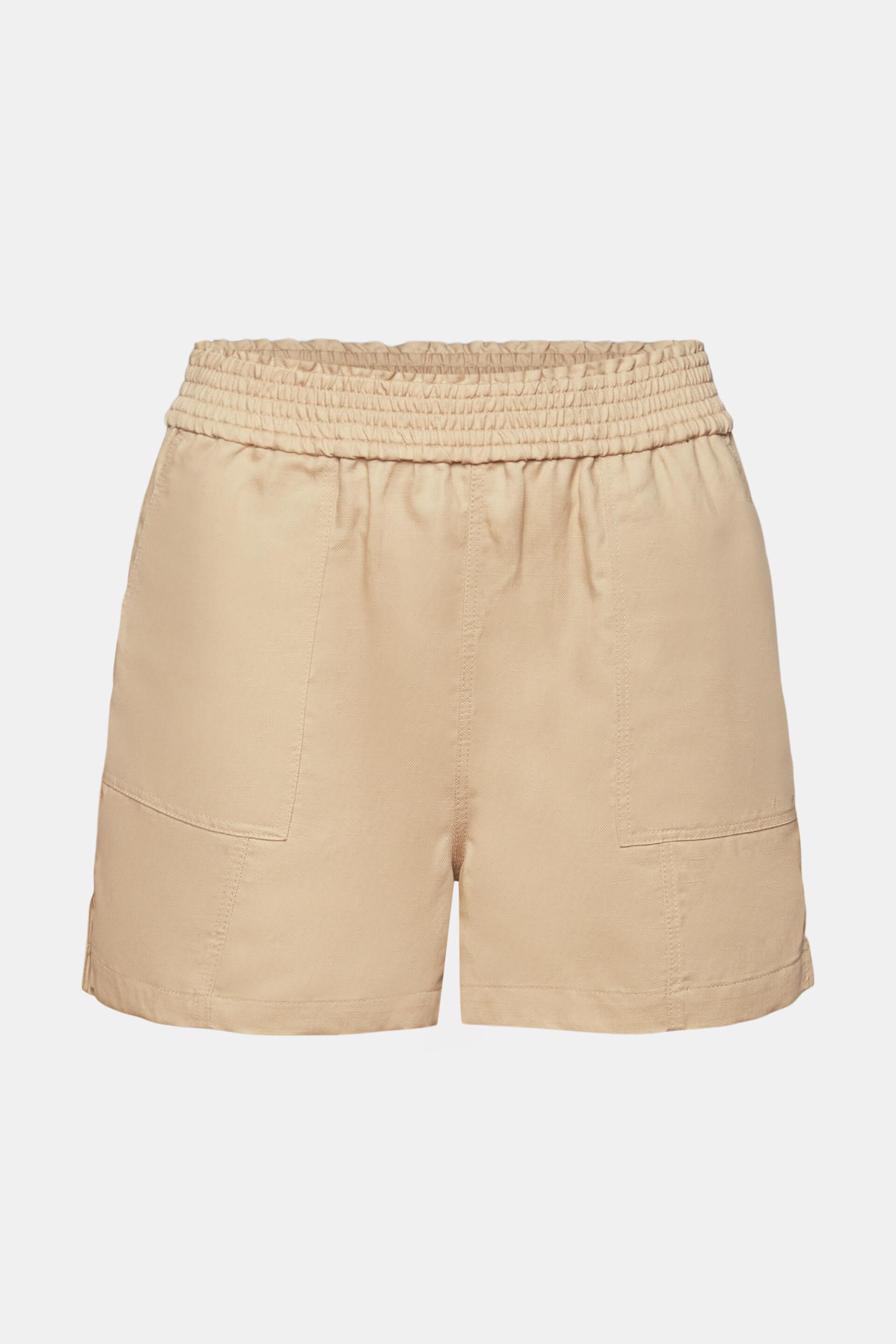 Short à enfiler, lin mélangé