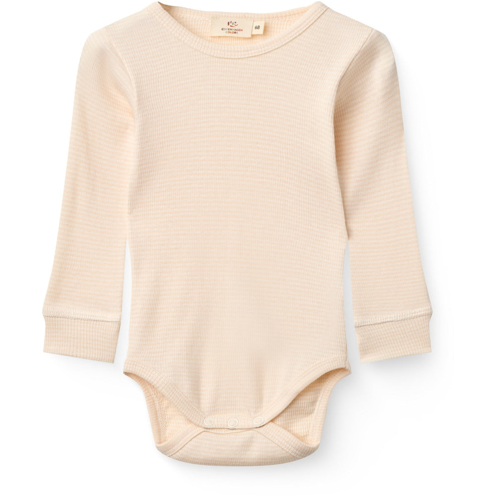 Køb COPENHAGEN COLORS Dusty Rose/Cream Stripe Modal Rib Ls Body