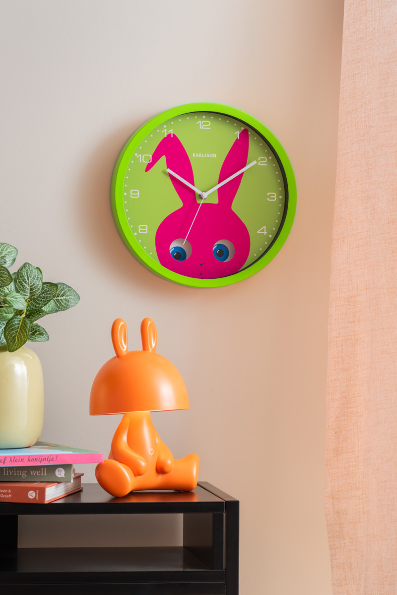 Wall Clock Peekaboo Bunny