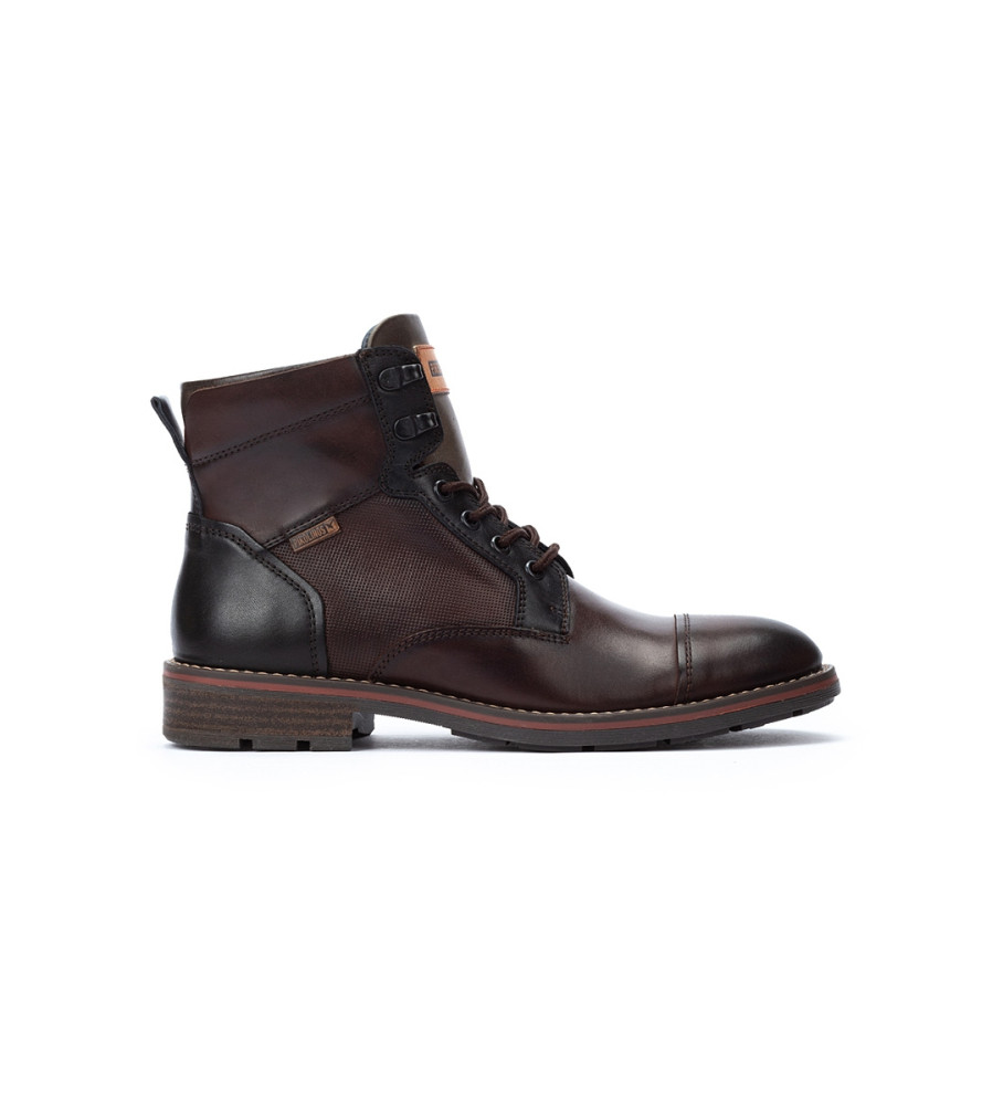 Botas de tornozelo Pikolinos York em couro marrom