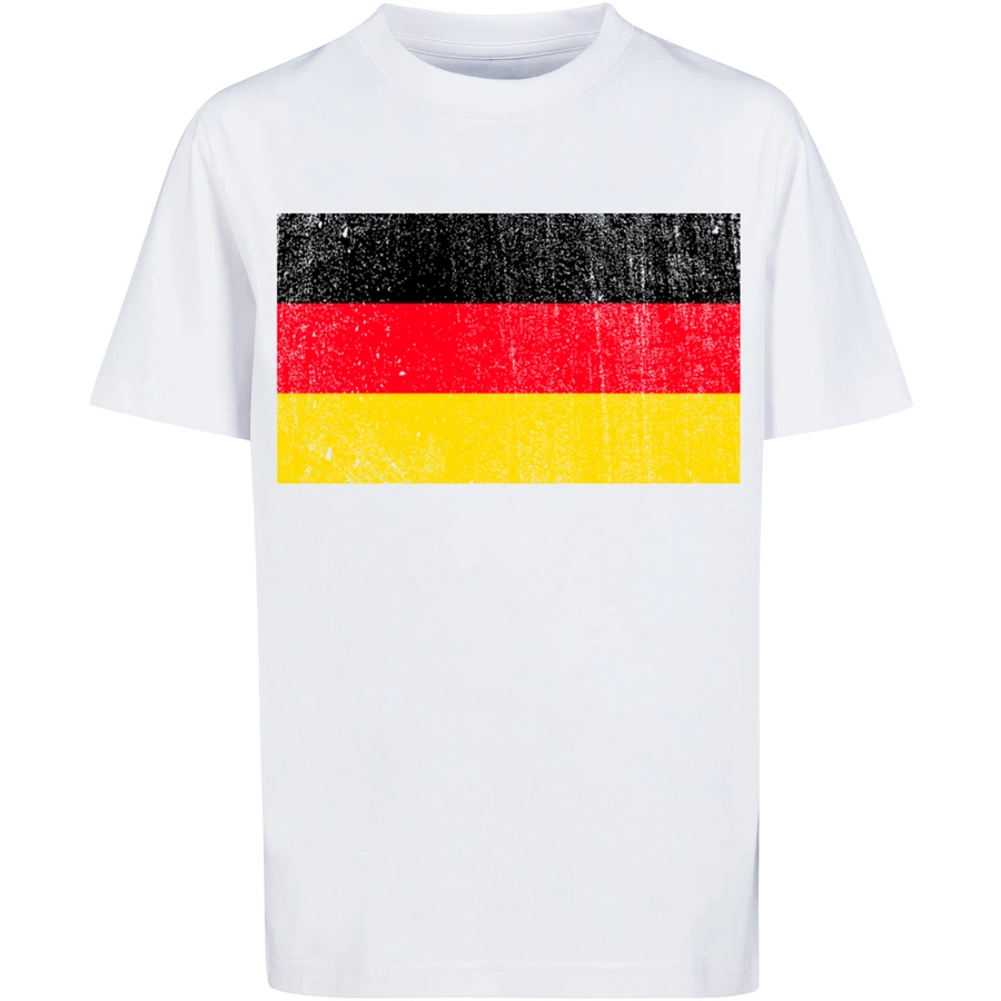 F4NT4STIC T-Shirt Germany Deutschland Flagge distressed weiß