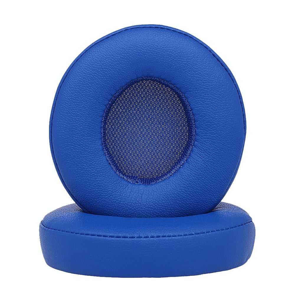 (2er Set) Beats Solo 3 / Solo 2 Kopfhörer Leder Ersatz Ohr Polster Kissen - Blau
