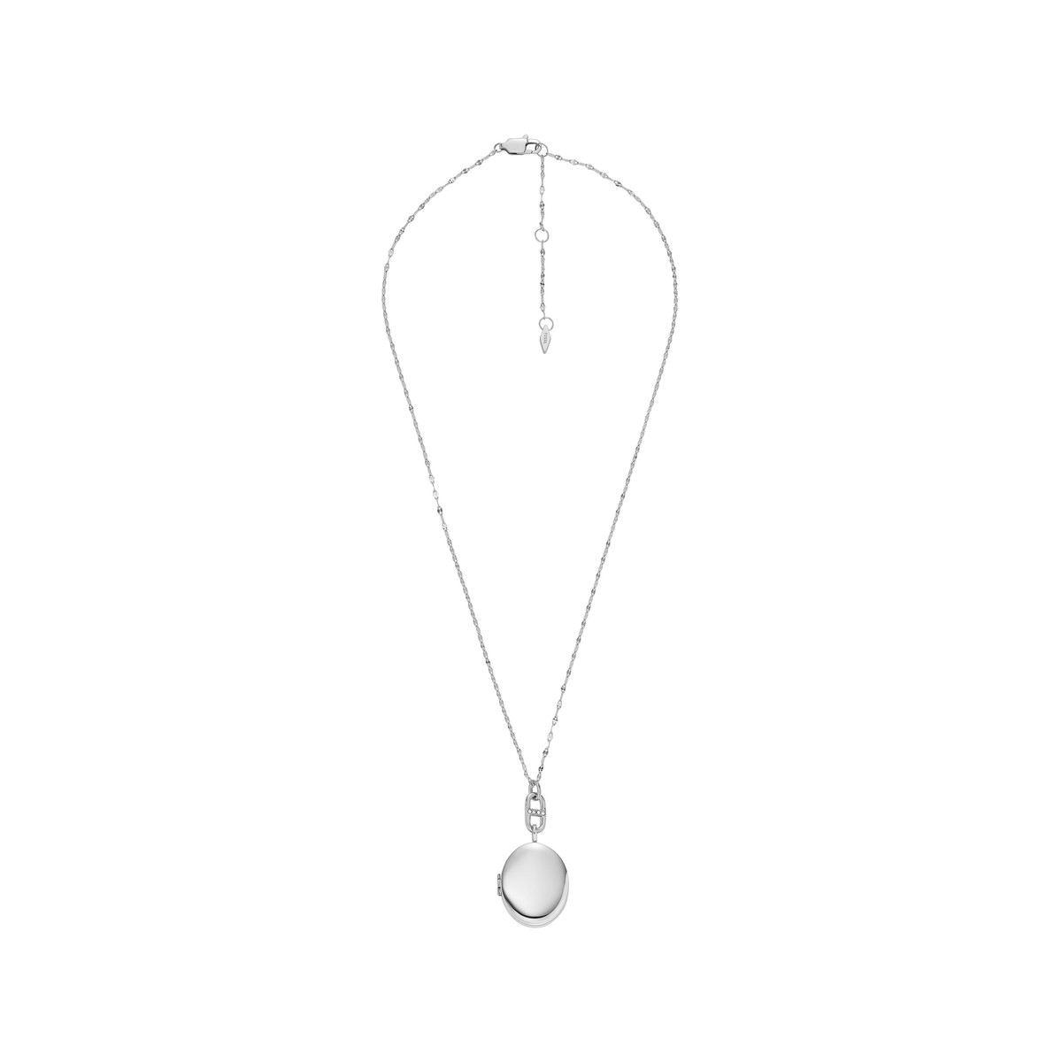 Collier FOSSIL acier inoxydable porte photo 45 cm