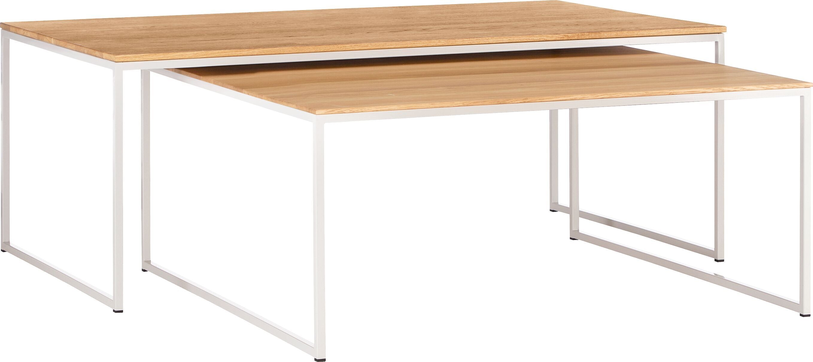 AVEA Salontisch - Eiche massiv / grau / B: 90.0 cm x T: 90.0 cm x H: 40.0 cm