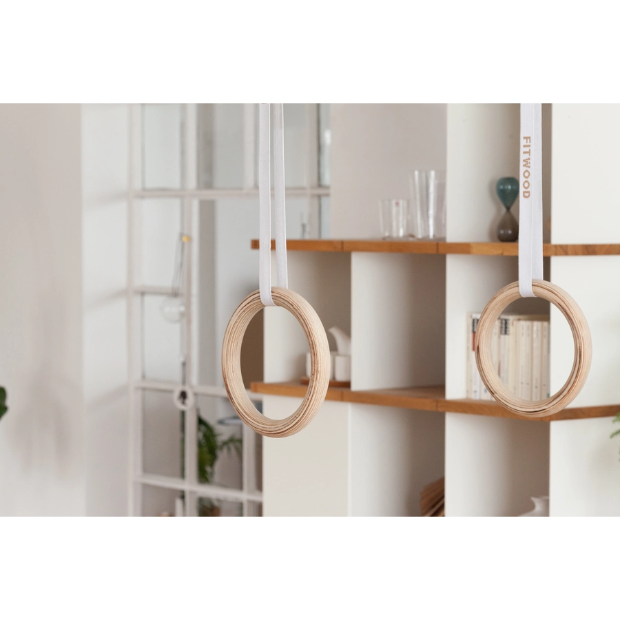 Fitwood ULPU Turnringe, Birke - schwarze Riemen