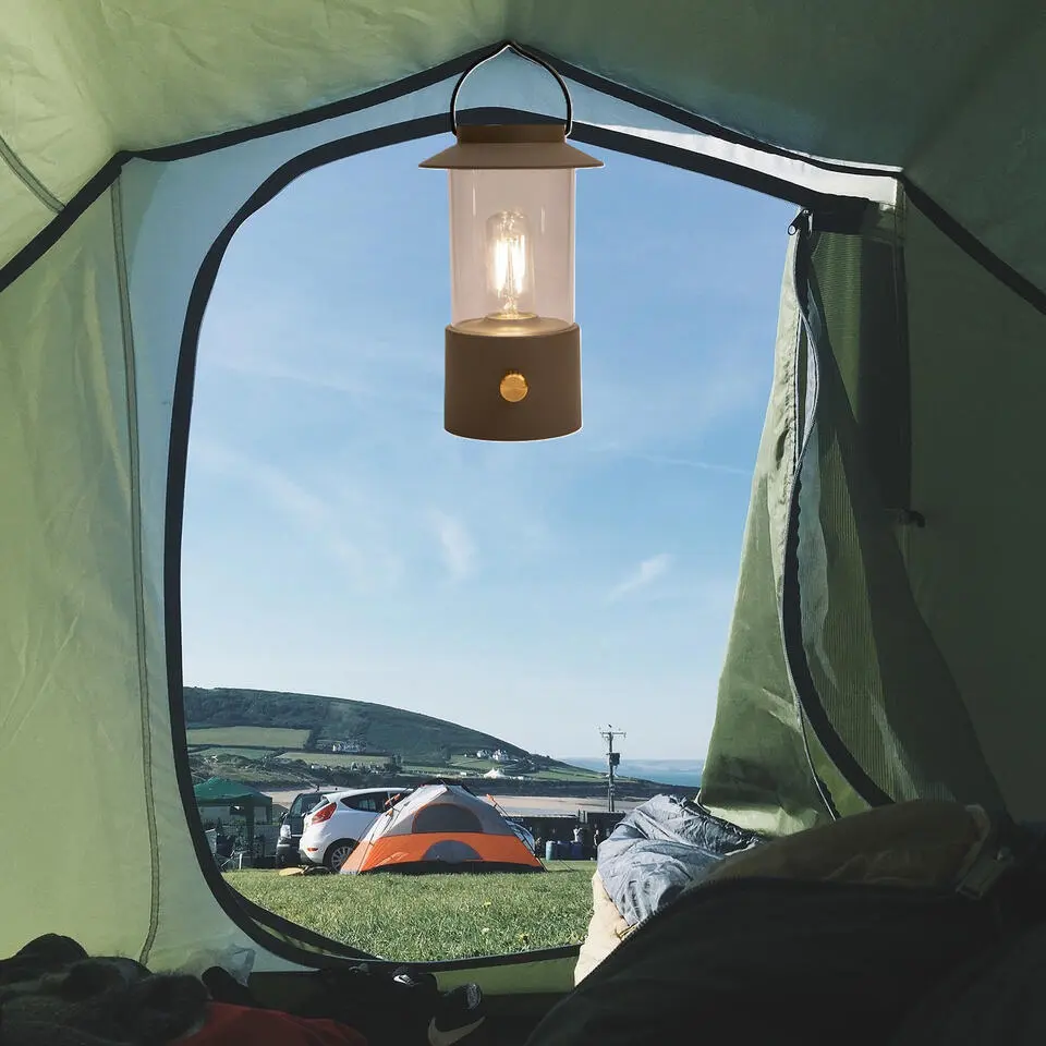 Anna Collection Camping tafellamp - taupe - binnen en buiten