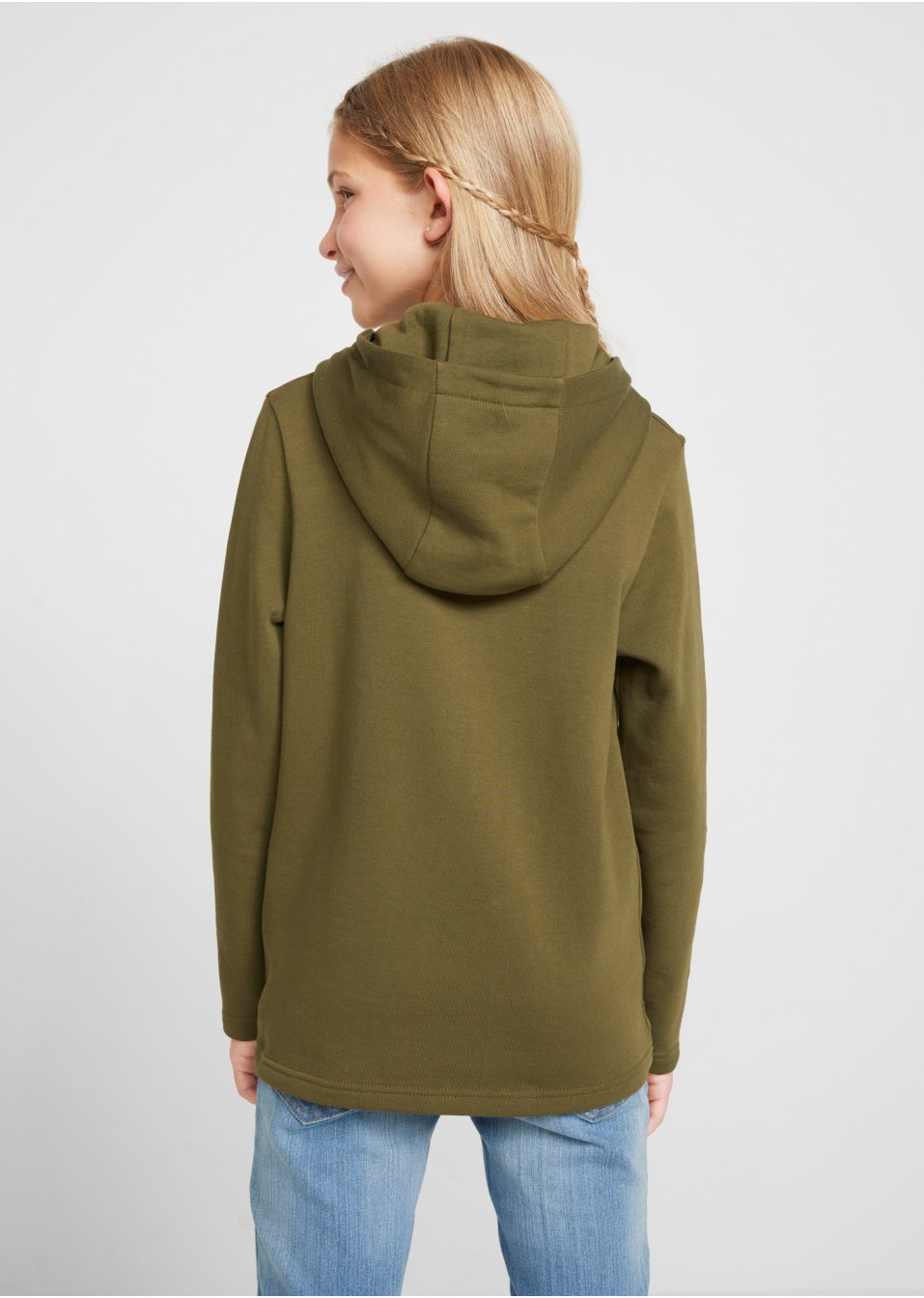 Sweat-shirt à capuche fille en coton