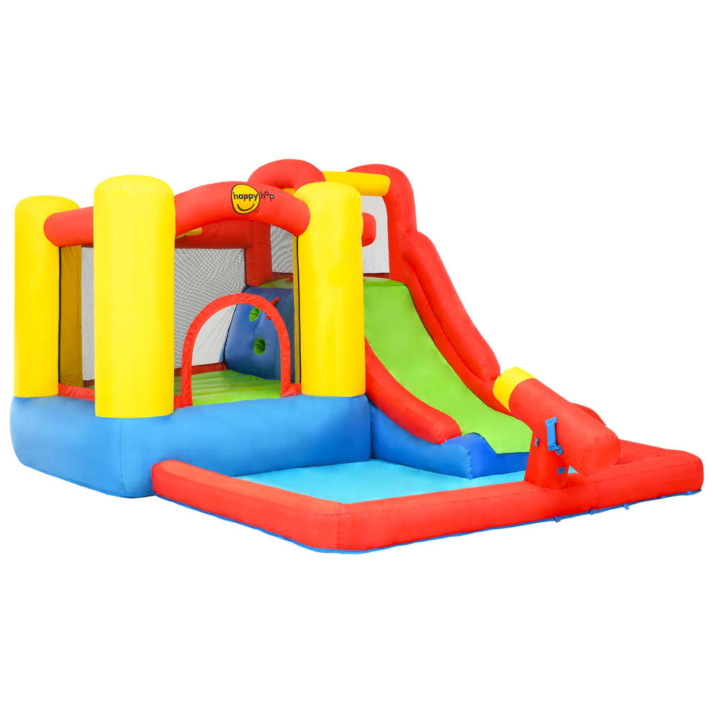 Castelo inflável Happy Hop com escorregador e piscina de PVC 350x280x190 cm