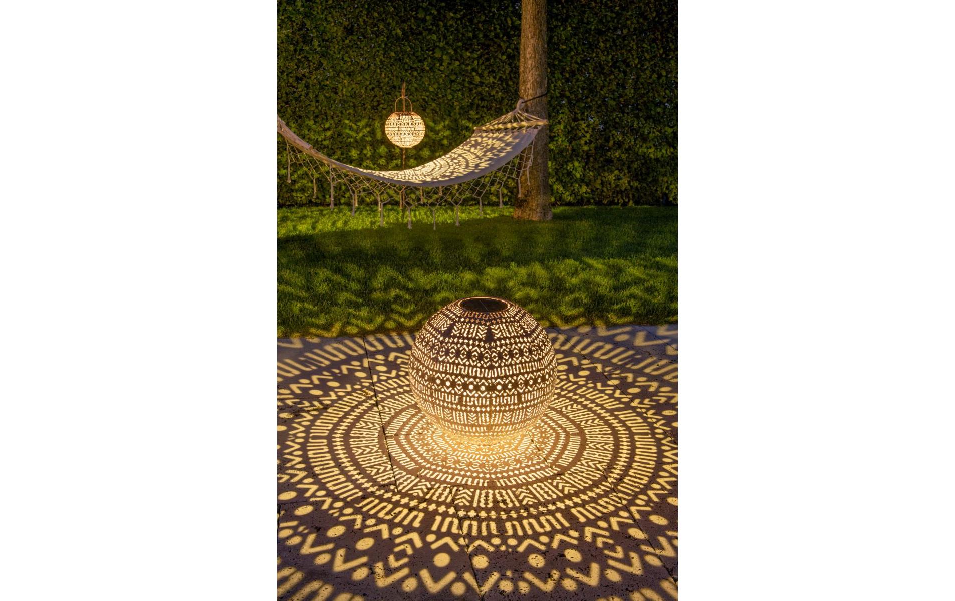 Laterne Solar Antic Ball Boho, Ø 40 cm, BraunDekolicht zum Aufstellen