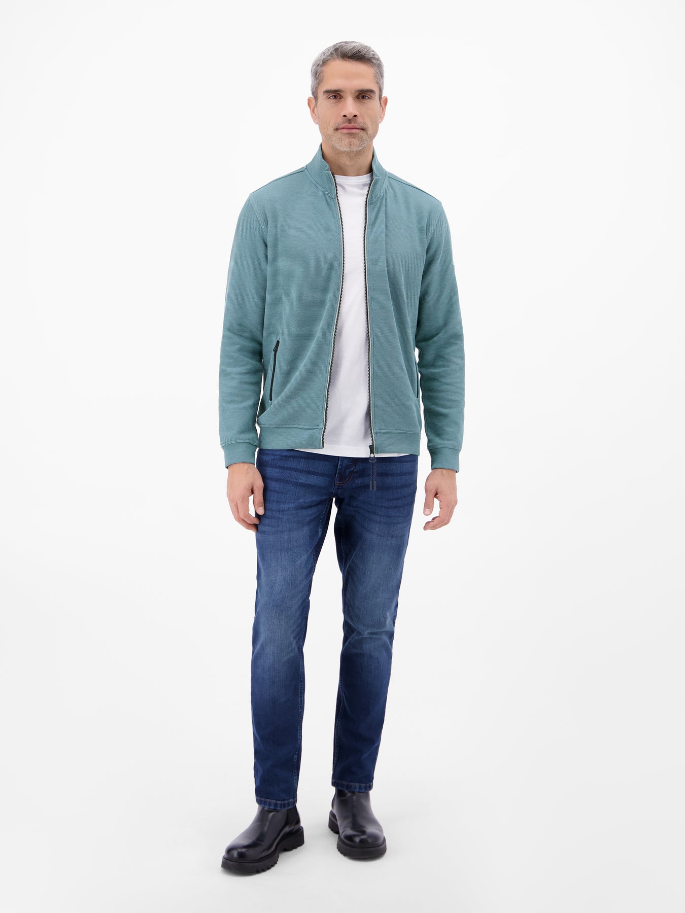 Sweatjacke aus Baumwollmischgewebe