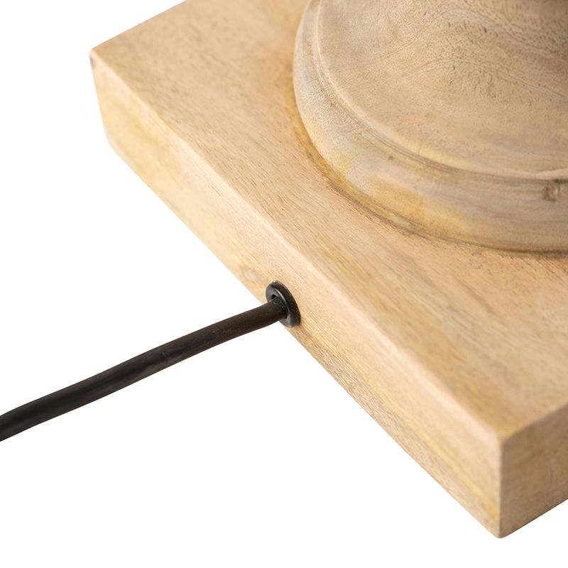 Landelijke tafellamp zonder kap naturel hout - Catnip