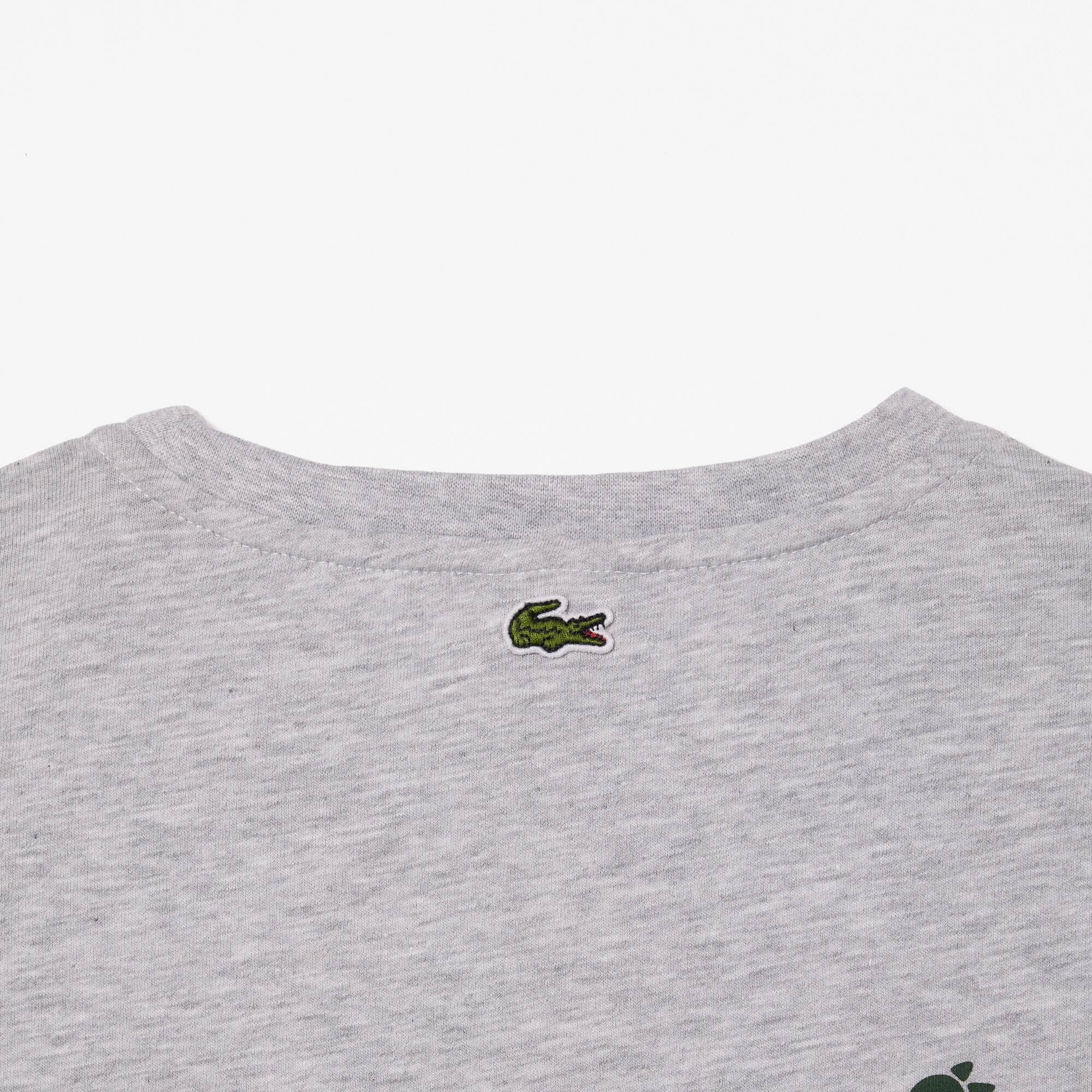 T-Shirt aus Baumwolle mit Croc-Aufdruck T-Shirts & Hemden - Grau - Lacoste - Kinder