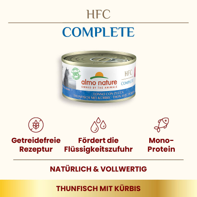 Almo Nature HFC Complete Katzenfutter Thunfisch mit Kürbis 70g