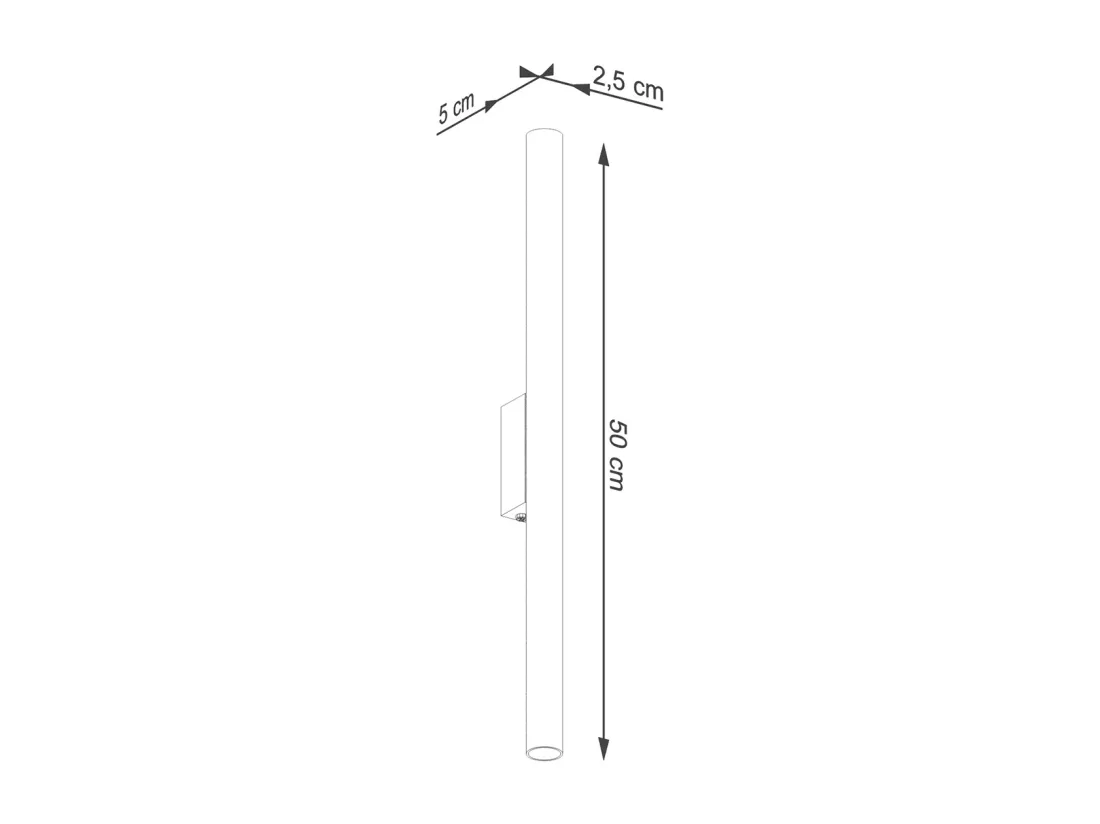 Appliques Pastelo moderne en acier - 2 sources lumineuses - L.2,5 x H.50 cm - blanc