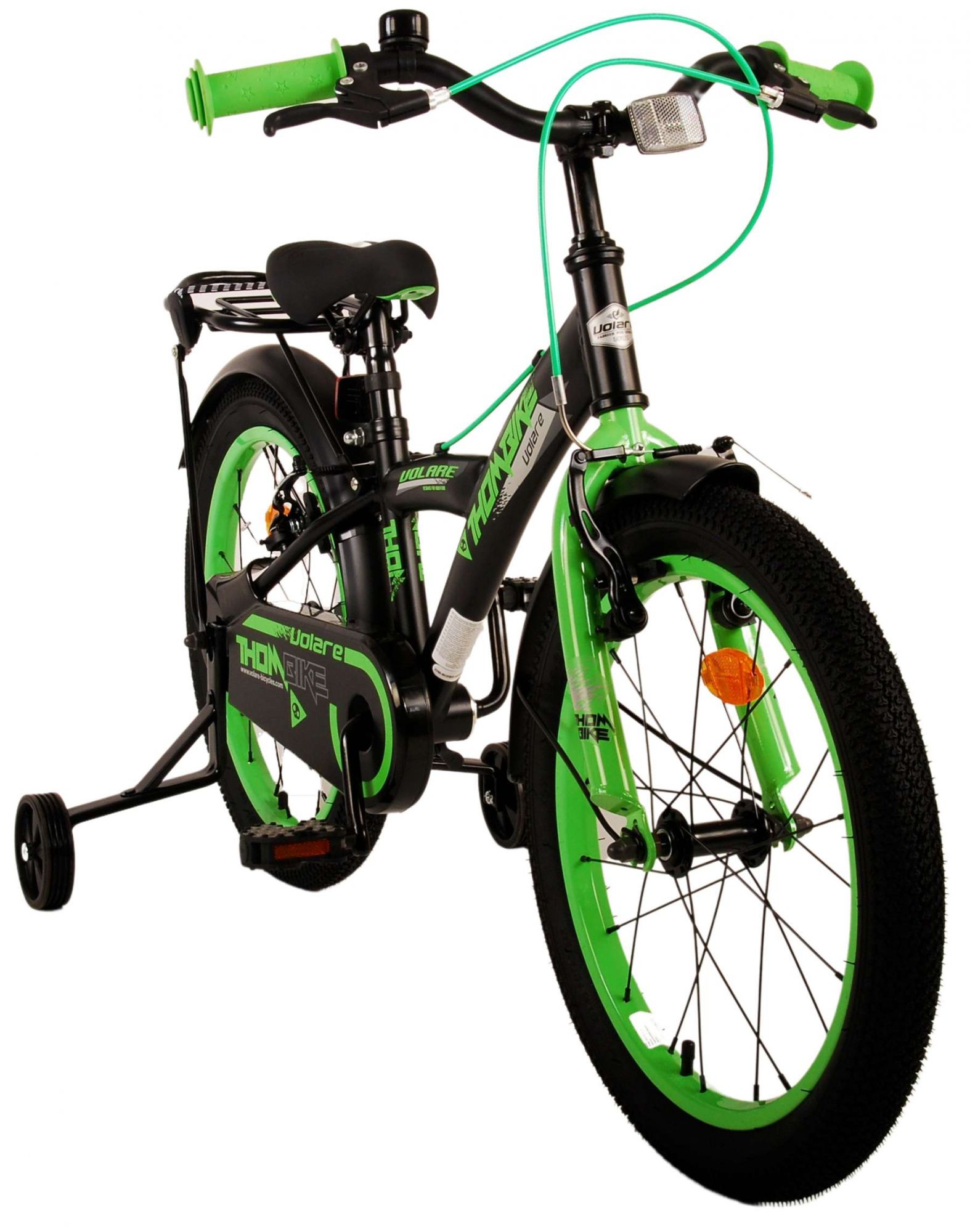 TPFSports Thombike Kinderfahrrad - Jungen - 18 Zoll - Rücktritt + Handbremse - Schwarz Grün