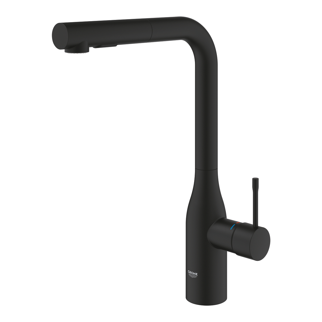 Grohe Essence New keukenkraan 35cm met uittrekbare handdouche phantom black - zwart mat