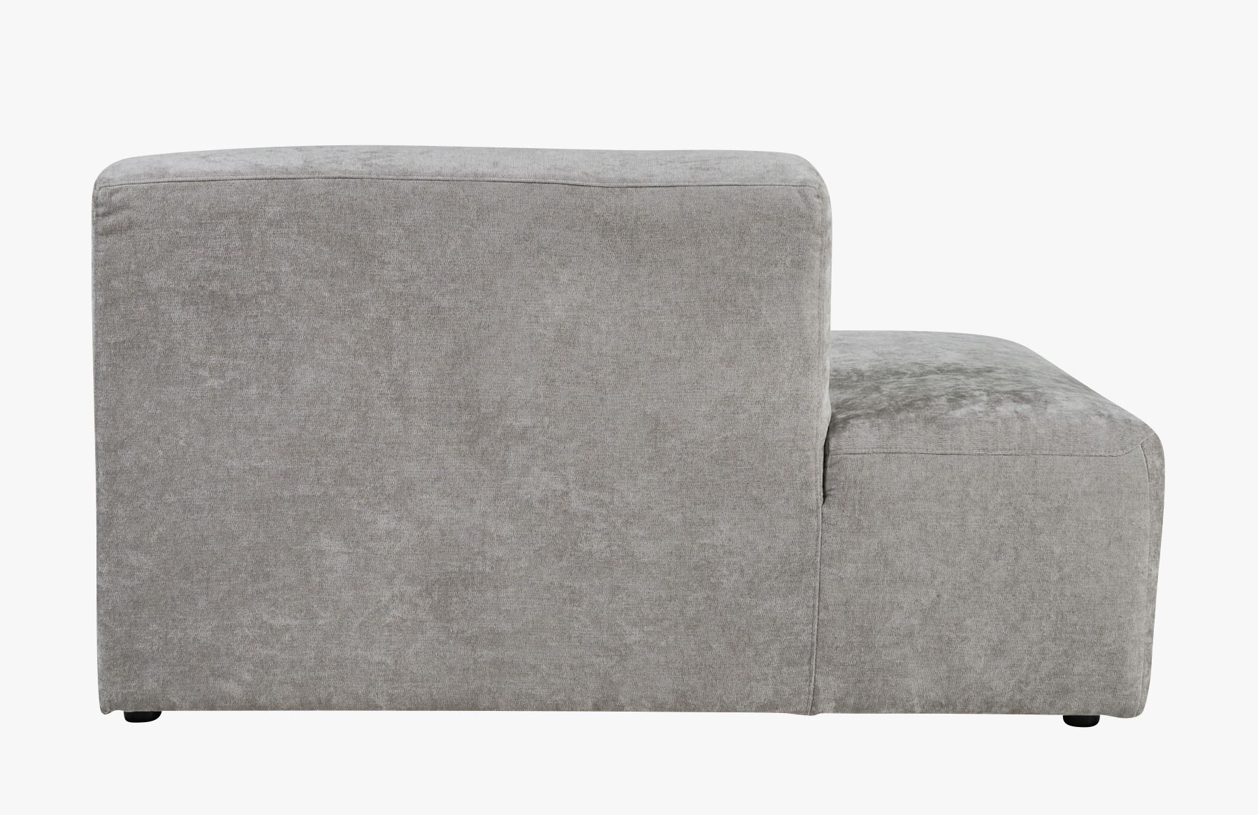 Modulsofa åpen ende venstre grå - 134x93x73 cm